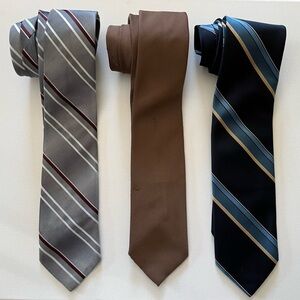 Elegant Men's Tie Set - Gray, Brown, and Blue